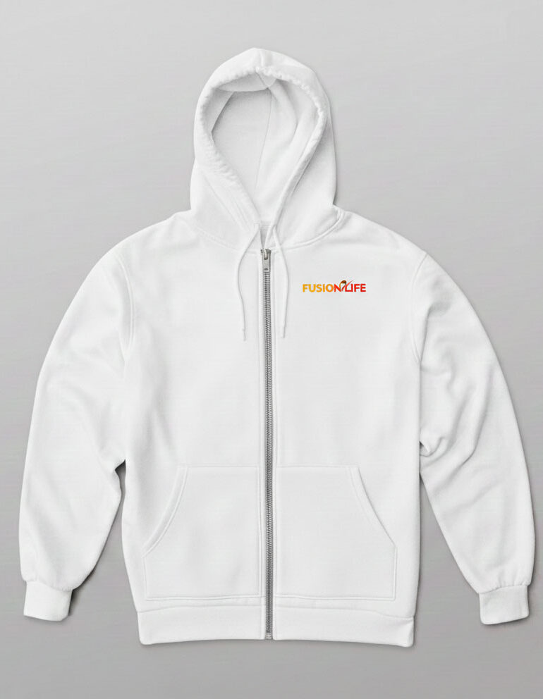 Damen Hoodiejacke mit Brustlogo und Rückendruck